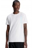 CALVIN JEANS JEANS STACKED OUTLINE LOGO TEE T-SHIRT ΑΝΔΡΙΚΟ WHITE