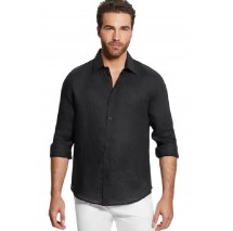 GUESS ISLAND LINEN SHIRT ΠΟΥΚΑΜΙΣΟ ΑΝΔΡΙΚΟ BLACK