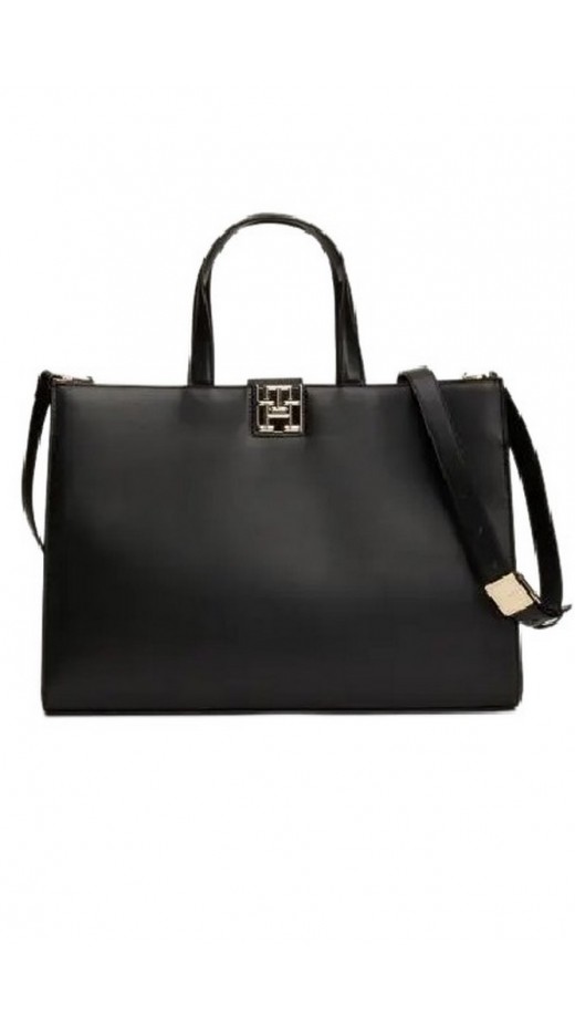 TOMMY HILFIGER TH RESET SATCHEL ΤΣΑΝΤΑ ΓΥΝΑΙΚΕΙΑ BLACK