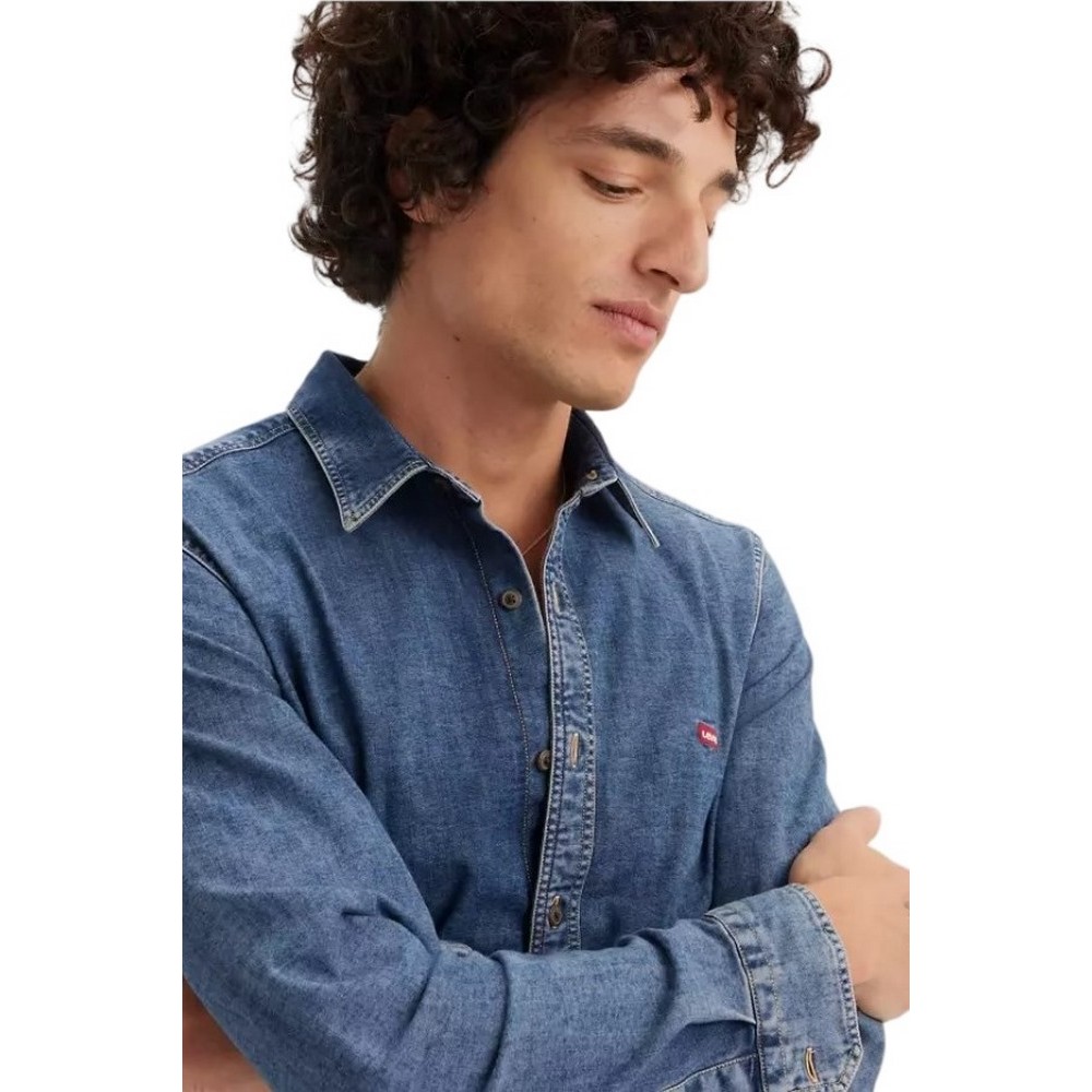 LEVIS BATTERY HM SHIRT 866250052 ΠΟΥΚΑΜΙΣΟ ΑΝΔΡΙΚΟ BLUΕ DENIM