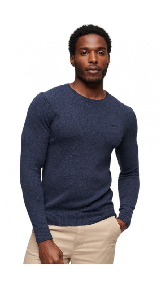 SUPERDRY ESSENTIAL CREW JUMPER ΜΠΛΟΥΖΑ ΠΛΕΚΤΗ ΑΝΔΡΙΚΗ BLUE