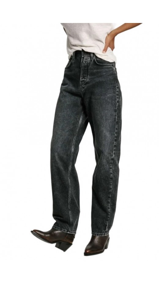 PEPE JEANS LONDON DROP 2 BARREL JEANS UHW 30 ΠΑΝΤΕΛΟΝΙ ΓΥΝΑΙΚΕΙΟ BLACK DENIM