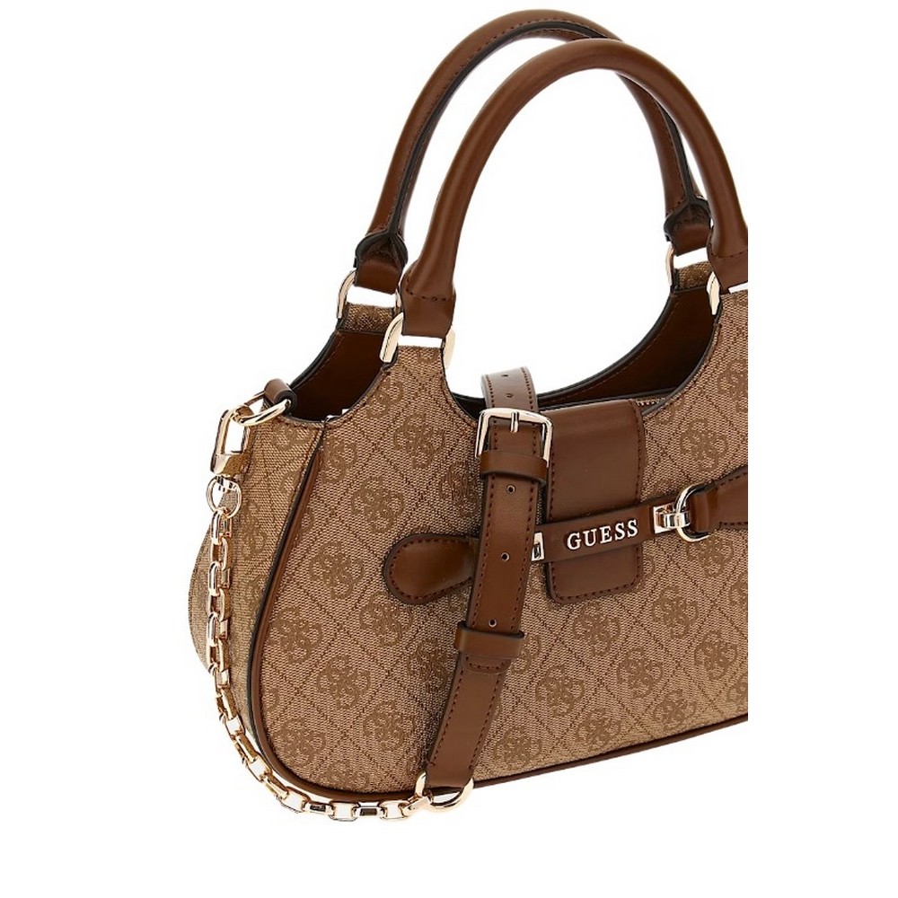 GUESS NOLANA SML GIRLFRIEND SATCHEL ΤΣΑΝΤΑ ΓΥΝΑΙΚΕΙΑ LATTE