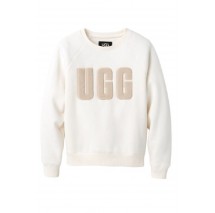 UGG MADELINE FUZZY LOGO CREWNECK ΜΠΛΟΥΖΑ ΦΟΥΤΕΡ ΓΥΝΑΙΚΕΙΑ WHITE