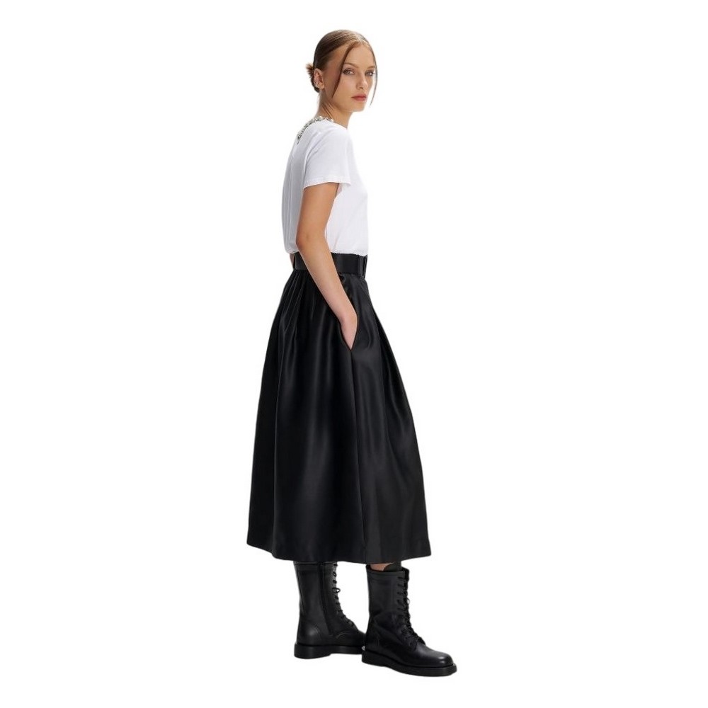 ALE SKIRT MIDI ELASTIC WAIST 8920115 ΦΟΥΣΤΑ ΓΥΝΑΙΚΕΙΑ BLACK