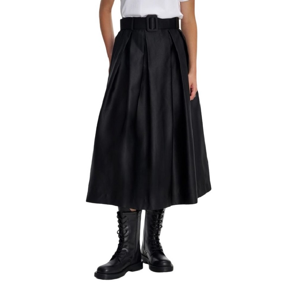 ALE SKIRT MIDI ELASTIC WAIST 8920115 ΦΟΥΣΤΑ ΓΥΝΑΙΚΕΙΑ BLACK