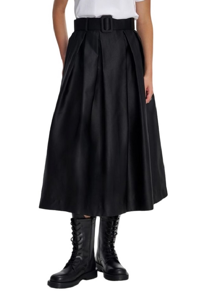 ALE SKIRT MIDI ELASTIC WAIST 8920115 ΦΟΥΣΤΑ ΓΥΝΑΙΚΕΙΑ BLACK