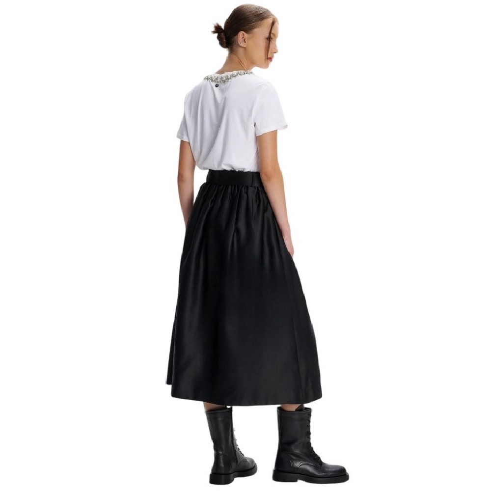 ALE SKIRT MIDI ELASTIC WAIST 8920115 ΦΟΥΣΤΑ ΓΥΝΑΙΚΕΙΑ BLACK