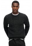 SUPERDRY D1 OVIN JACOB CABLE JUMPER ΜΠΛΟΥΖΑ ΠΛΕΚΤΗ ΑΝΔΡΙΚΗ BLACK