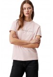 CALVIN KLEIN JEANS CHENILLE MONOLOGO REGULAR TEE T-SHIRT ΜΠΛΟΥΖΑ ΓΥΝΑΙΚΕΙΑ PEACH