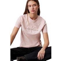 CALVIN KLEIN JEANS CHENILLE MONOLOGO REGULAR TEE T-SHIRT ΜΠΛΟΥΖΑ ΓΥΝΑΙΚΕΙΑ PEACH