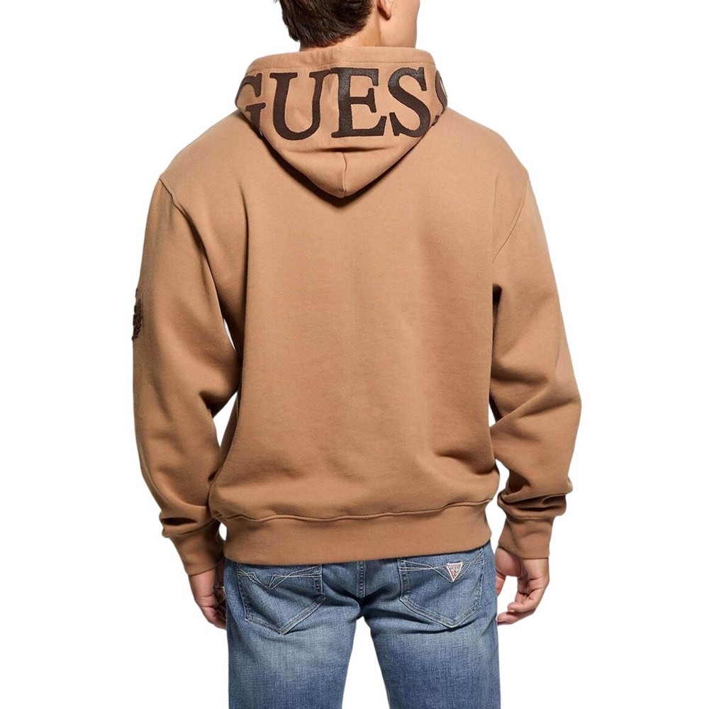 GUESS CHENILLE LOGO ΦΟΥΤΕΡ ΜΠΛΟΥΖΑ ΑΝΔΡΙΚΗ BROWN