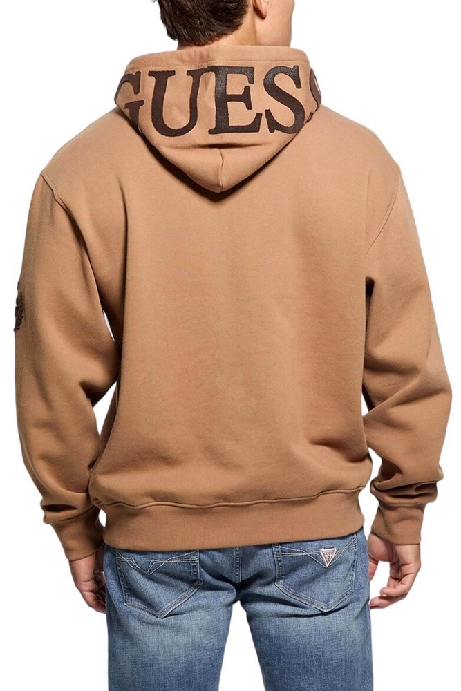 GUESS CHENILLE LOGO ΦΟΥΤΕΡ ΜΠΛΟΥΖΑ ΑΝΔΡΙΚΗ BROWN