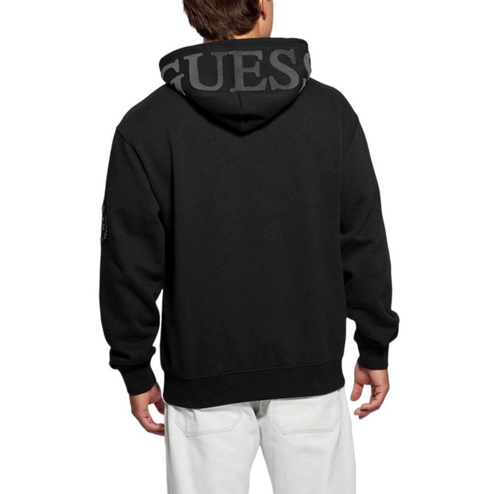 GUESS CHENILLE LOGO ΦΟΥΤΕΡ ΜΠΛΟΥΖΑ ΑΝΔΡΙΚΗ BLACK