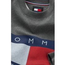 TOMMY HILFIGER RLX MELANGE FLAG CREW ΜΠΛΟΥΖΑ ΦΟΥΤΕΡ ΑΝΔΡΙΚΗ GREY