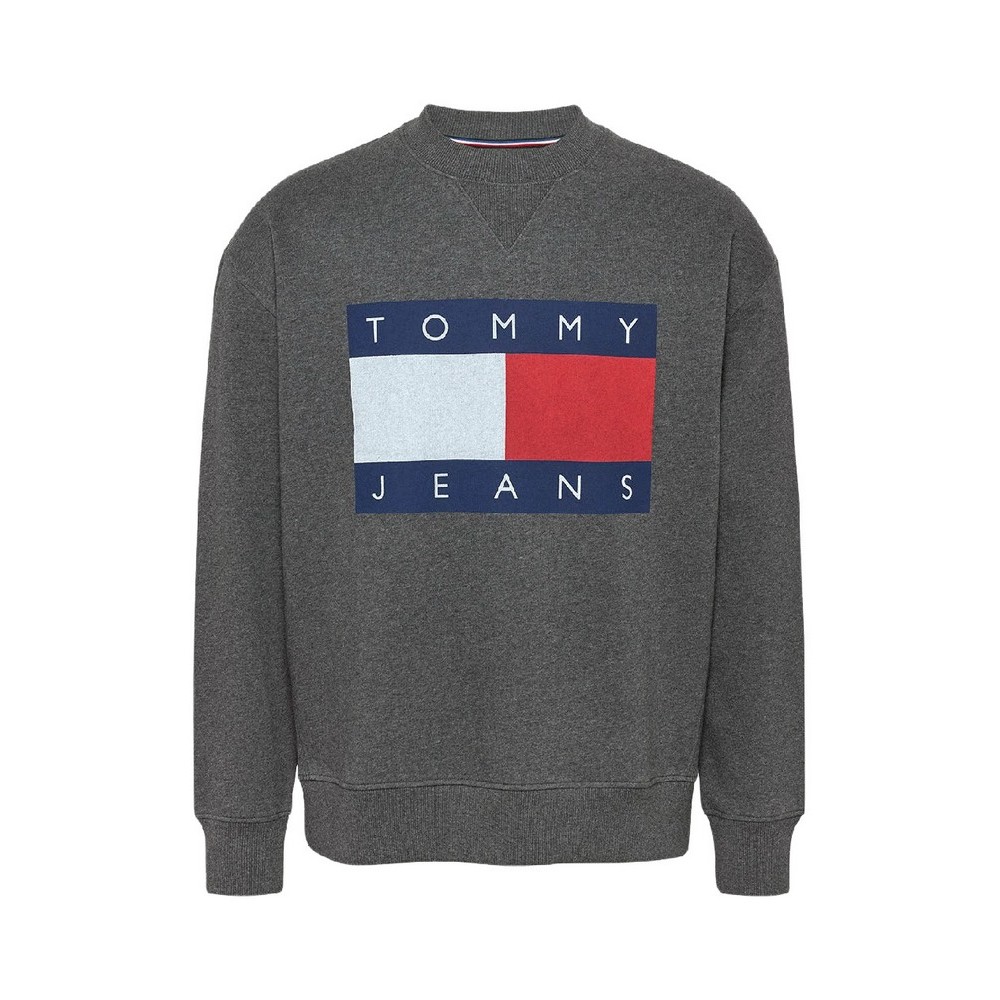 TOMMY HILFIGER RLX MELANGE FLAG CREW ΜΠΛΟΥΖΑ ΦΟΥΤΕΡ ΑΝΔΡΙΚΗ ΑΝΔΡΙΚΗ GREY