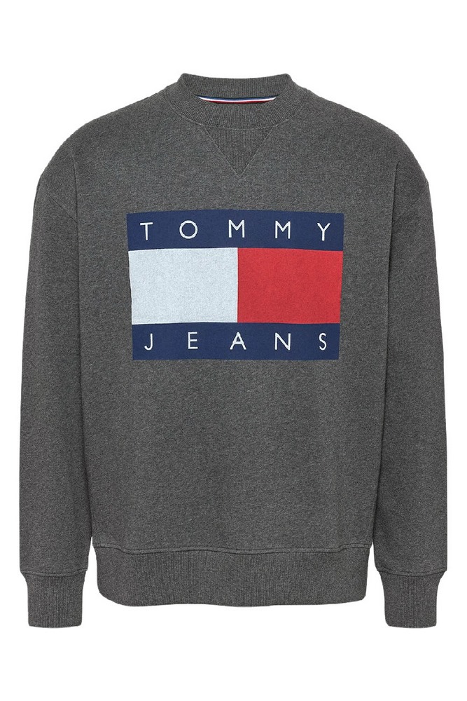 TOMMY HILFIGER RLX MELANGE FLAG CREW ΜΠΛΟΥΖΑ ΦΟΥΤΕΡ ΑΝΔΡΙΚΗ ΑΝΔΡΙΚΗ GREY