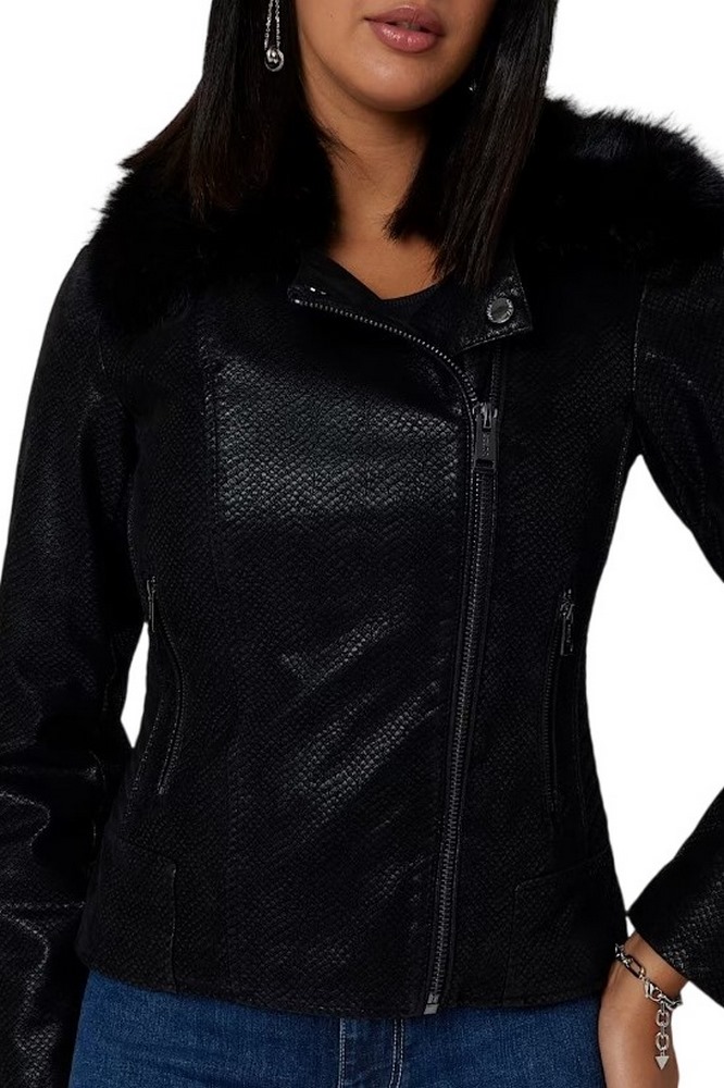 GUESS NEW OLIVIA JACKET ΜΠΟΥΦΑΝ ΓΥΝΑΙΚΕΙΟ BLACK