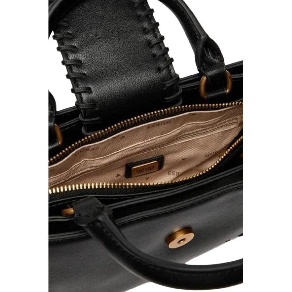 GUESS LIBERA MINI SATCHEL ΤΣΑΝΤΑ ΓΥΝΑΙΚΕΙΑ BLACK