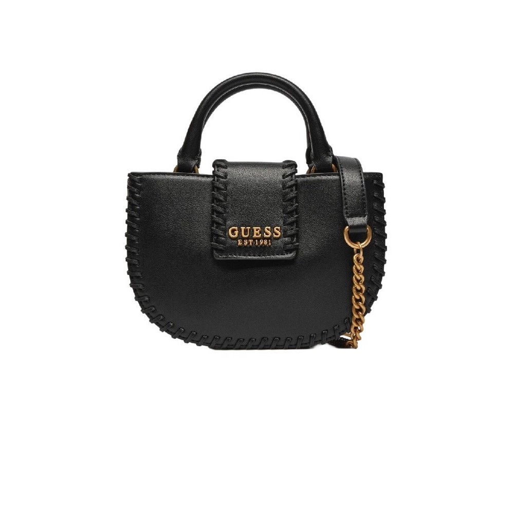 GUESS LIBERA MINI SATCHEL ΤΣΑΝΤΑ ΓΥΝΑΙΚΕΙΑ BLACK