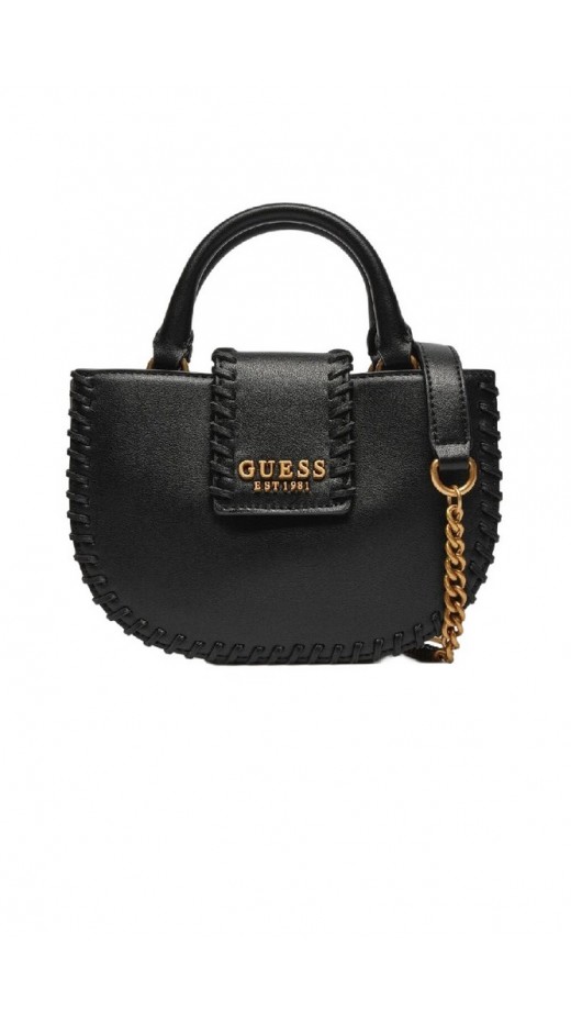 GUESS LIBERA MINI SATCHEL ΤΣΑΝΤΑ ΓΥΝΑΙΚΕΙΑ BLACK