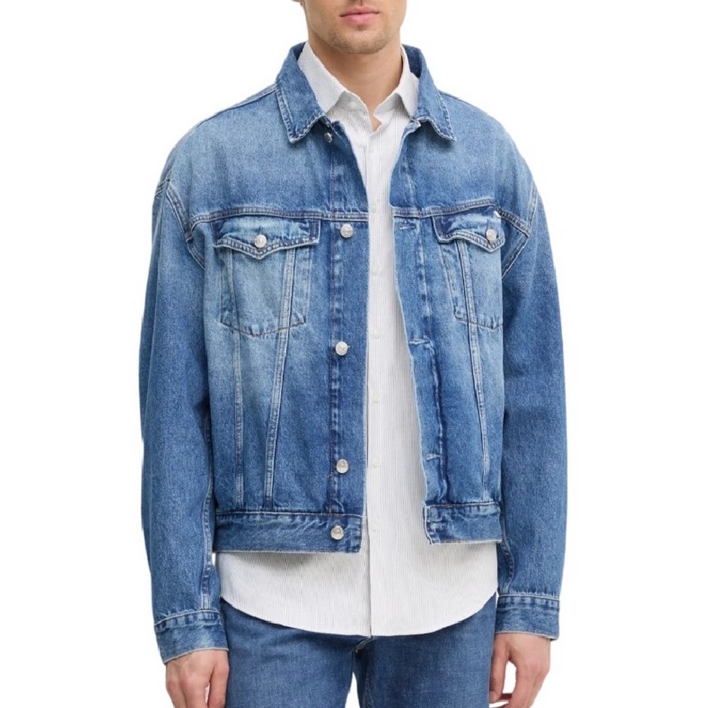 CALVIN KLEIN JEANS RELAXED DENIM JACKET ΜΠΟΥΦΑΝ ΑΝΔΡΙΚΟ BLUΕ DENIM