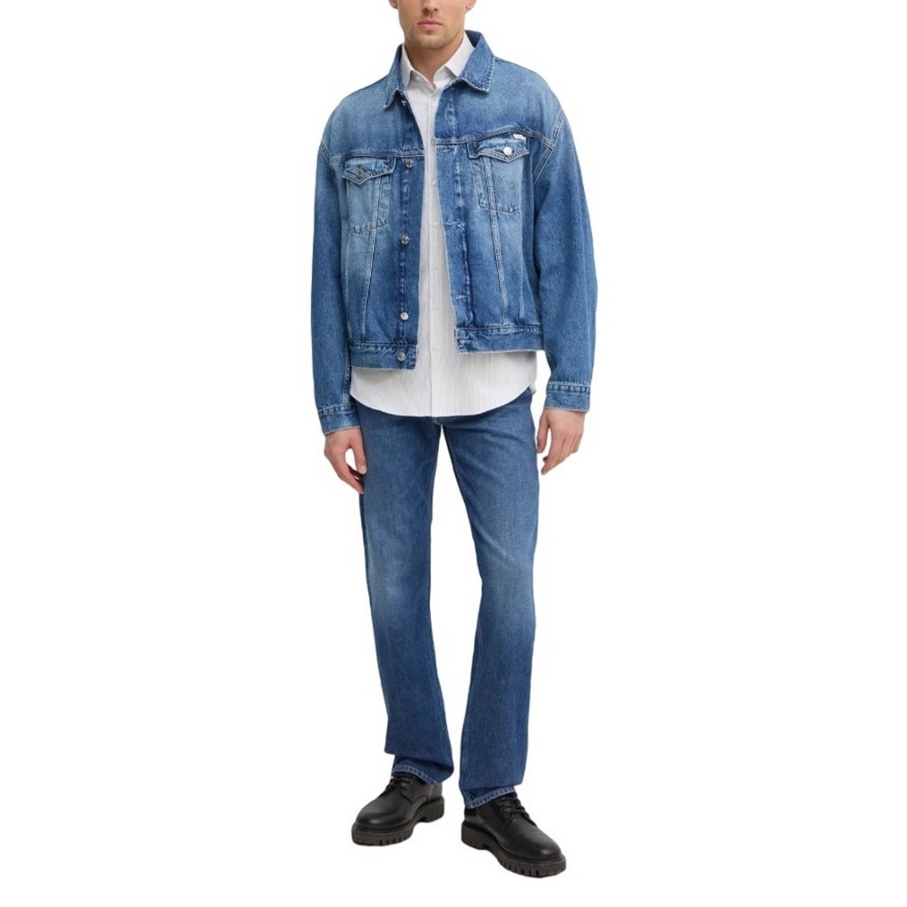 CALVIN KLEIN JEANS RELAXED DENIM JACKET ΜΠΟΥΦΑΝ ΑΝΔΡΙΚΟ BLUΕ DENIM