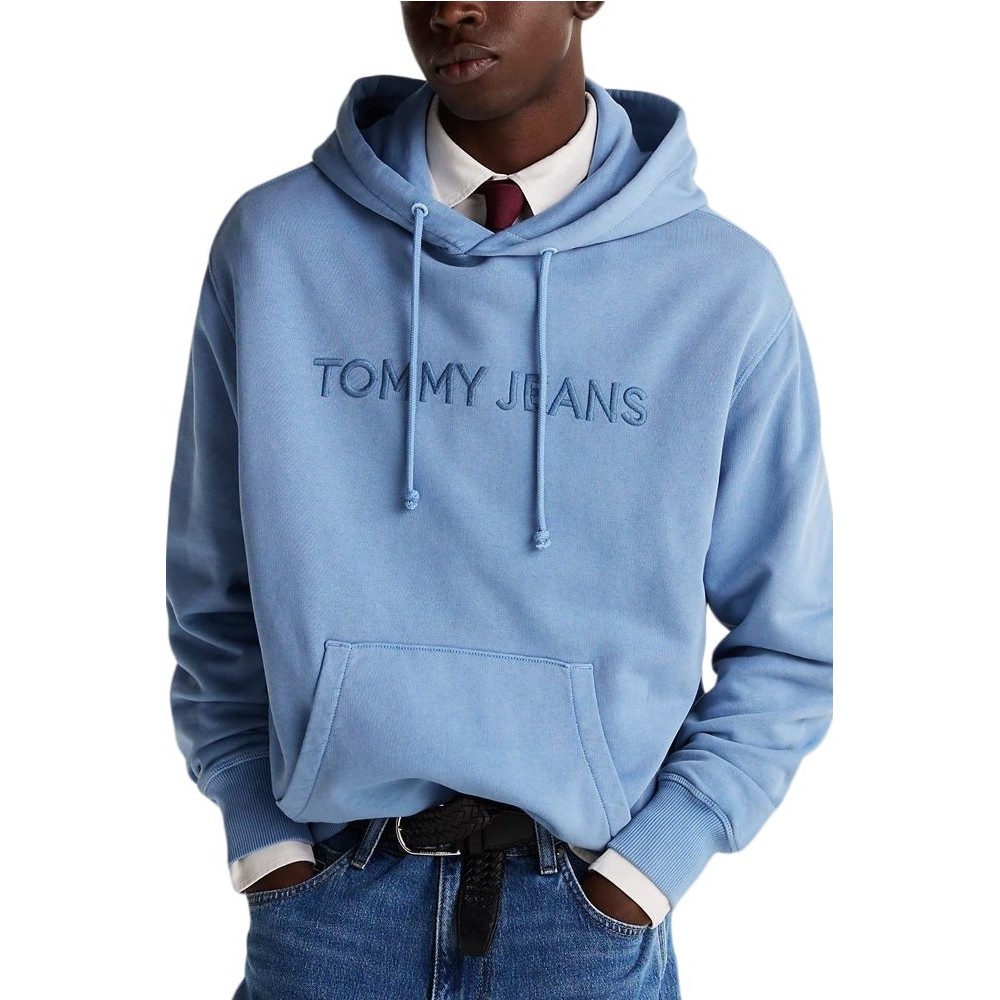 TOMMY JEANS RLX TJ LABEL HOODIE ΜΠΛΟΥΖΑ ΦΟΥΤΕΡ ΑΝΔΡΙΚΗ CIEL