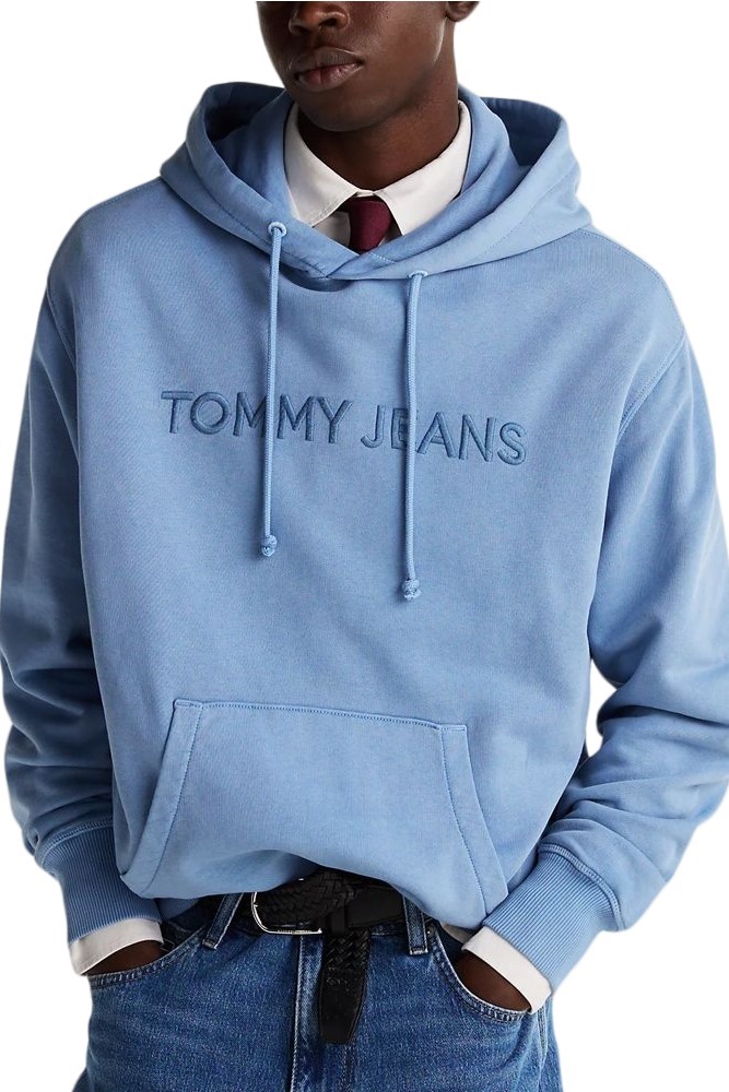 TOMMY JEANS RLX TJ LABEL HOODIE ΜΠΛΟΥΖΑ ΦΟΥΤΕΡ ΑΝΔΡΙΚΗ CIEL