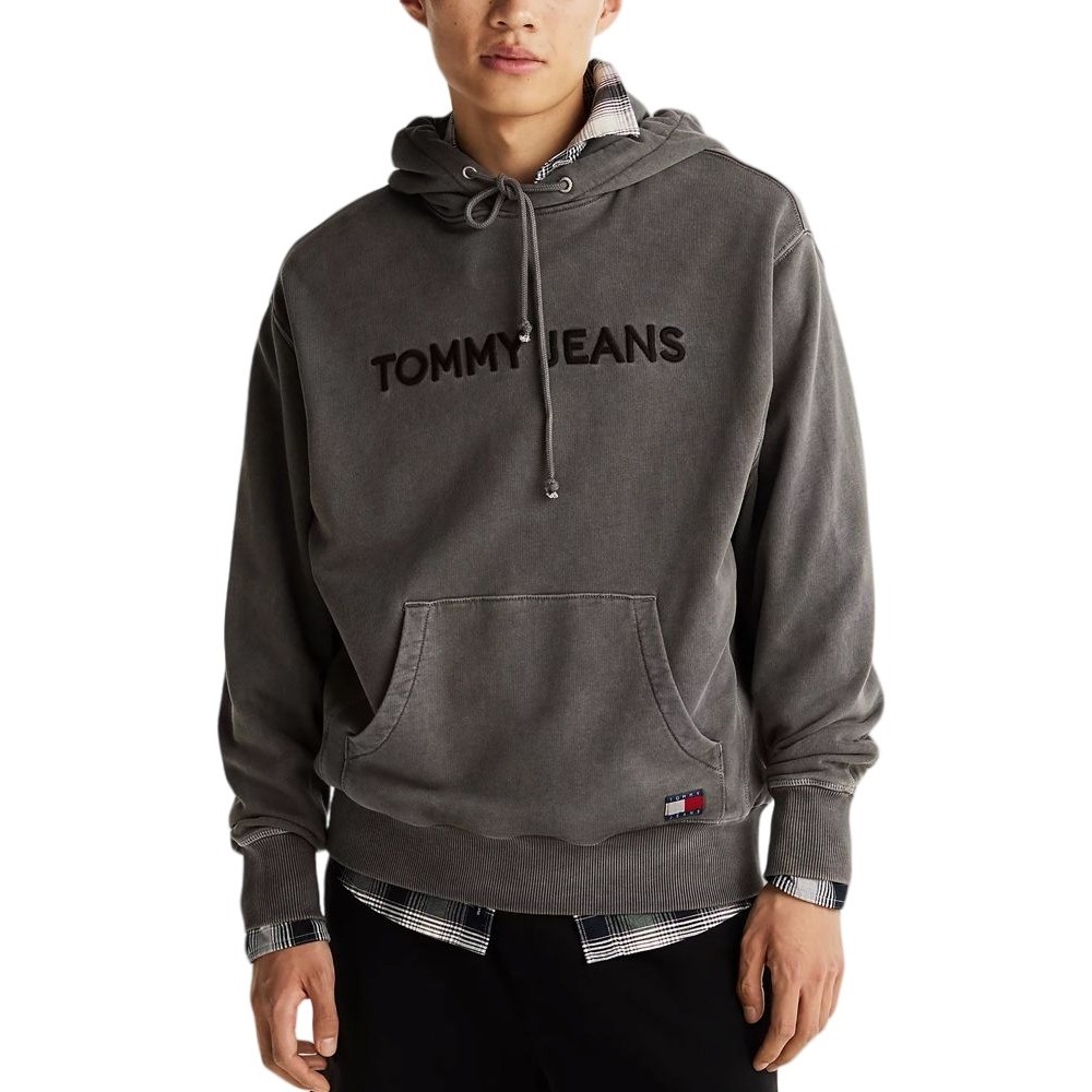 TOMMY JEANS RLX TJ LABEL HOODIE ΜΠΛΟΥΖΑ ΦΟΥΤΕΡ ΑΝΔΡΙΚΗ BLACK