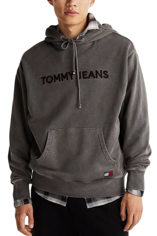 TOMMY JEANS RLX TJ LABEL HOODIE ΜΠΛΟΥΖΑ ΦΟΥΤΕΡ ΑΝΔΡΙΚΗ BLACK