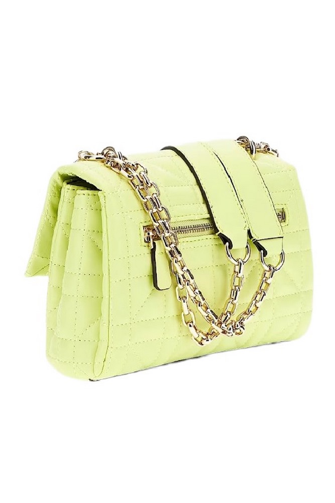 GUESS ASSIA CROSSBODY FLAP ORGANIZER ΤΣΑΝΤΑ ΓΥΝΑΙΚΕΙΑ LIME