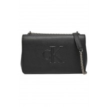 CALVIN KLEIN JEANS EW FLAP25 DEBOSS ΤΣΑΝΤΑ ΓΥΝΑΙΚΕΙΑ BLACK