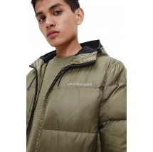 CALVIN KLEIN JEANS LOGO TAPE LW PADDED JACKET ΜΠΟΥΦΑΝ ΑΝΔΡΙΚΟ OLIVE