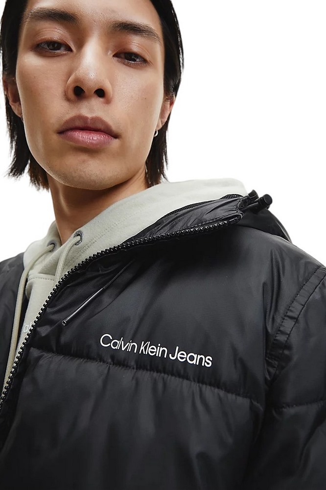 CALVIN KLEIN JEANS LOGO TAPE LW PADDED JACKET ΜΠΟΥΦΑΝ ΑΝΔΡΙΚΟ CK BLACK