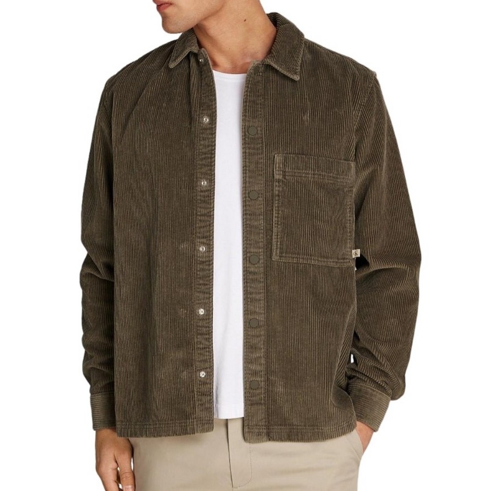 CALVIN KLEIN JEANS CORDUROY OVERSHIRT ΠΟΥΚΑΜΙΣΟ ΑΝΔΡΙΚΟ OLIVE