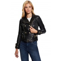 GUESS MYLA MOTO JACKET ΜΠΟΥΦΑΝ ΓΥΝΑΙΚΕΙΟ BLACK