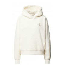 CALVIN KLEIN JEANS SHERPA HOODIE ΜΠΛΟΥΖΑ ΦΟΥΤΕΡ ΓΥΝΑΙΚΕΙΑ IVORY