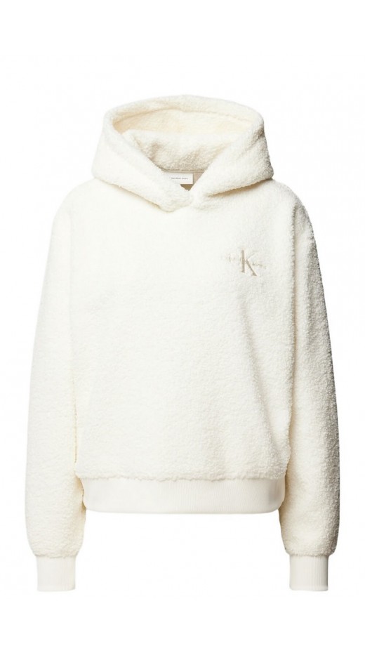 CALVIN KLEIN JEANS SHERPA HOODIE ΜΠΛΟΥΖΑ ΦΟΥΤΕΡ ΓΥΝΑΙΚΕΙΑ IVORY