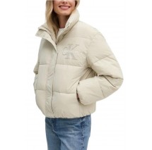 CALVIN KLEIN JEANS CHENILLE MONOLOGO PUFFER ΜΠΟΥΦΑΝ ΓΥΝΑΙΚΕΙΟ IVORY