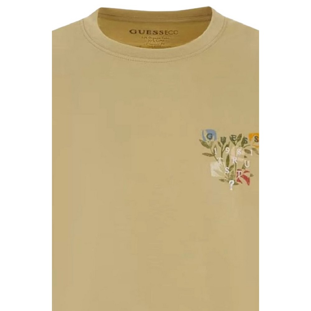 GUESS SMALL ABSTRACT FLOWER T-SHIRT ΜΠΛΟΥΖΑ ΑΝΔΡΙΚΗ KHAKI