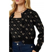 GUESS SARAH 4G LS CN CARDI SWTR ΖΑΚΕΤΑ ΠΛΕΚΤΗ ΓΥΝΑΙΚΕΙΑ BLACK