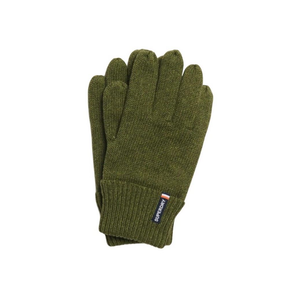 SUPERDRY D3 SDNA ESSENTIAL LOGO KNITTED GLOVES ΓΑΝΤΙΑ ΑΝΔΡΙΚΑ GREEN