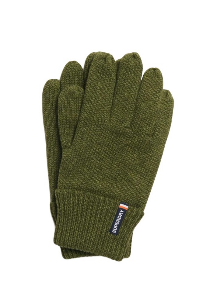 SUPERDRY D3 SDNA ESSENTIAL LOGO KNITTED GLOVES ΓΑΝΤΙΑ ΑΝΔΡΙΚΑ GREEN