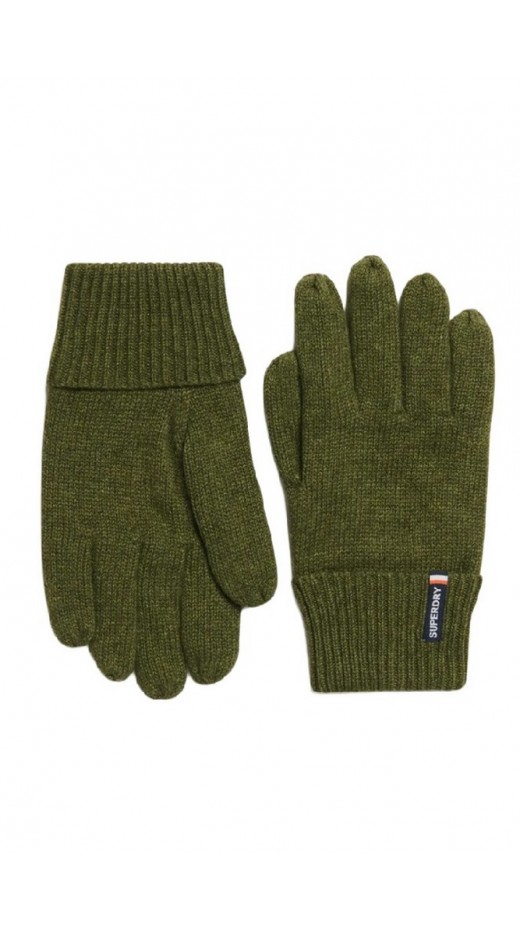 SUPERDRY D3 SDNA ESSENTIAL LOGO KNITTED GLOVES ΓΑΝΤΙΑ ΑΝΔΡΙΚΑ GREEN