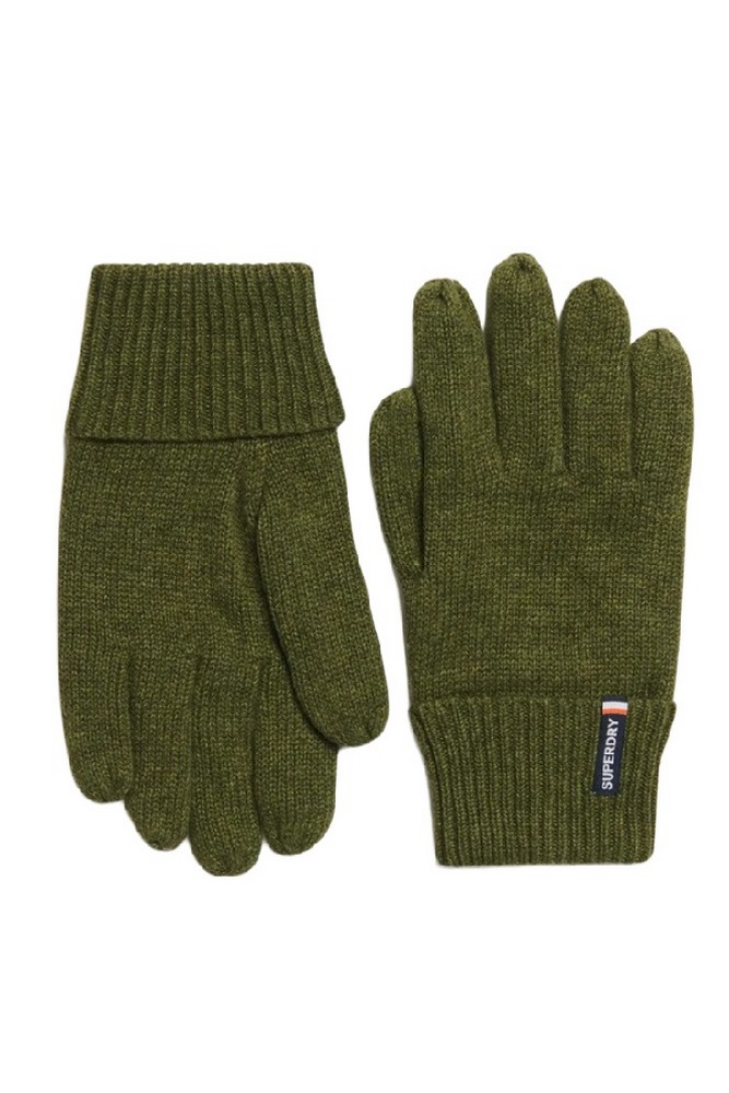 SUPERDRY D3 SDNA ESSENTIAL LOGO KNITTED GLOVES ΓΑΝΤΙΑ ΑΝΔΡΙΚΑ GREEN