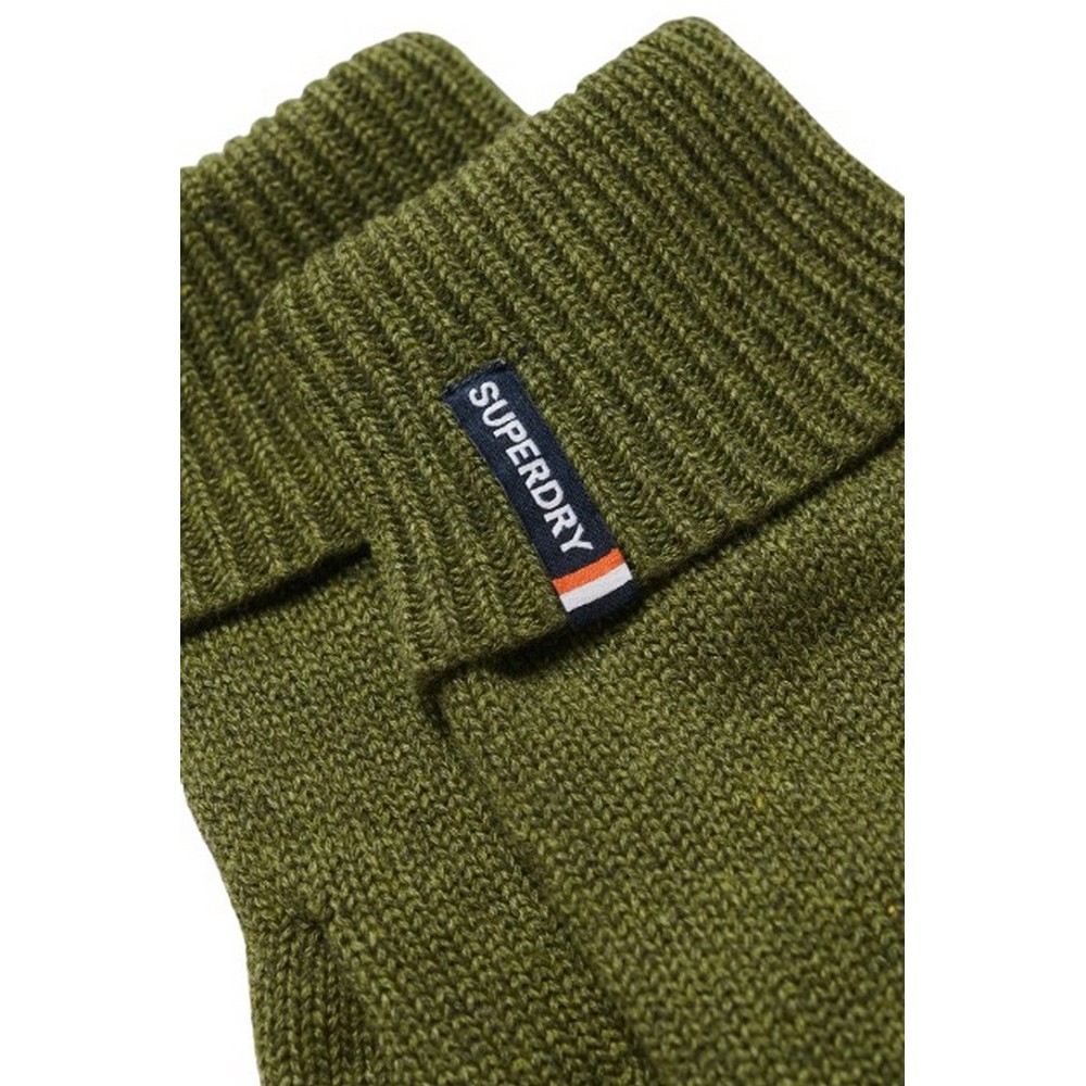 SUPERDRY D3 SDNA ESSENTIAL LOGO KNITTED GLOVES ΓΑΝΤΙΑ ΑΝΔΡΙΚΑ GREEN