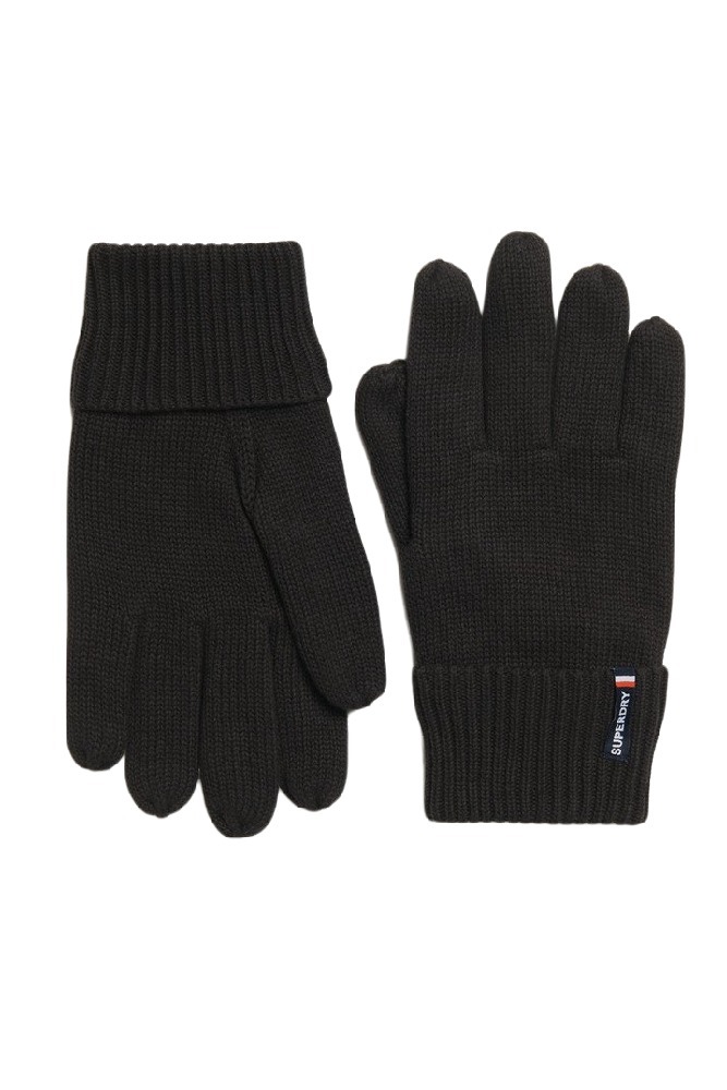 SUPERDRY D3 SDNA ESSENTIAL LOGO KNITTED GLOVES ΓΑΝΤΙΑ ΑΝΔΡΙΚΑ BLACK