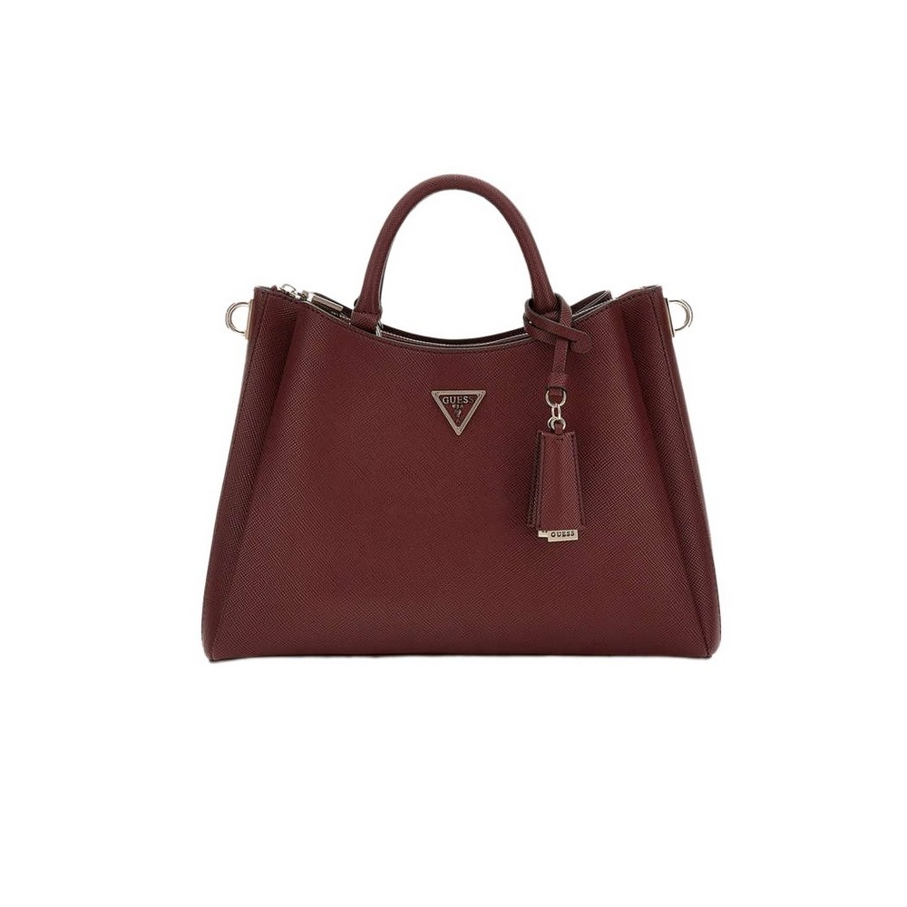 GUESS ECO GLORIANA GFRIEND SATCHEL ΤΣΑΝΤΑ ΓΥΝΑΙΚΕΙΑ BURGUNDY