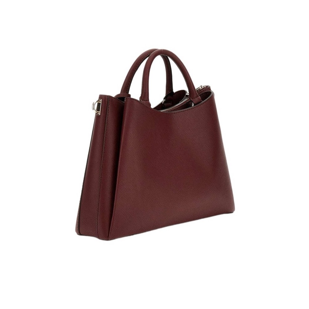 GUESS ECO GLORIANA GFRIEND SATCHEL ΤΣΑΝΤΑ ΓΥΝΑΙΚΕΙΑ BURGUNDY